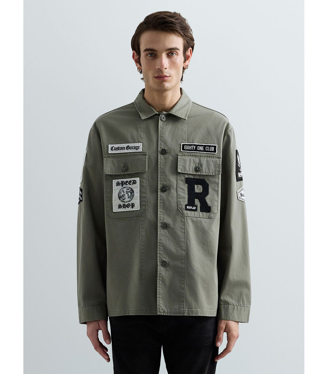 カスタムパッチアーミージャケット